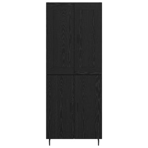 Highboard 2 pcs Μαύρη Οξυά Επεξεργασμένο ξύλο - Pakobazaar