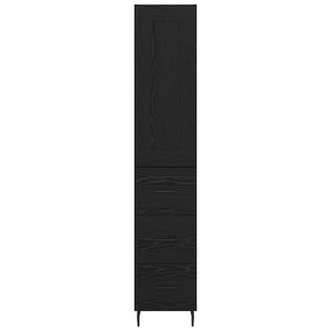 Highboard Μαύρη Οξυά 34,5 x 34 x 180 εκ. Επεξεργασμένο Ξύλο
