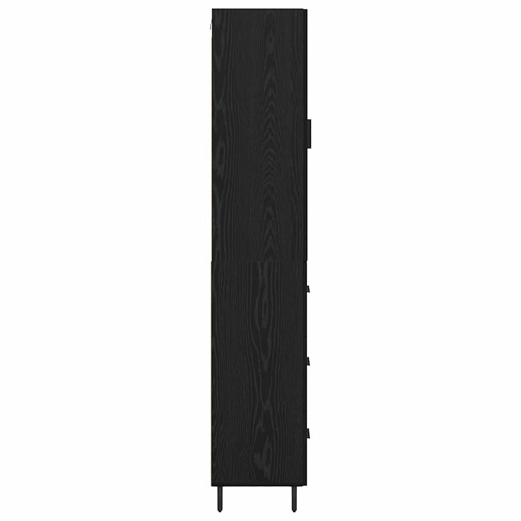 Highboard Μαύρη Οξυά 34,5 x 34 x 180 εκ. Επεξεργασμένο ξύλο