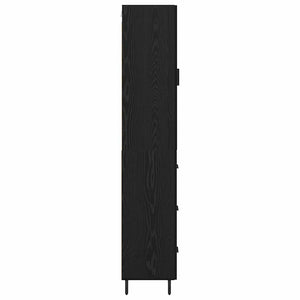 Highboard Μαύρη Οξυά 34,5 x 34 x 180 εκ. Επεξεργασμένο Ξύλο