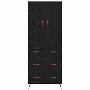 Highboard Μαύρη Οξυά 69,5 x 34 x 180 εκ. Επεξεργασμένο ξύλο - Pakobazaar