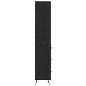 Highboard Μαύρη Οξυά 69,5 x 34 x 180 εκ. Επεξεργασμένο ξύλο - Pakobazaar