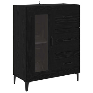 Highboard Μαύρη Οξυά 69,5 x 34 x 180 εκ. Επεξεργασμένο ξύλο - Pakobazaar