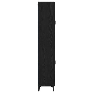 Highboard Μαύρη Οξυά 69,5 x 34 x 180 εκ. Επεξεργασμένο ξύλο - Pakobazaar