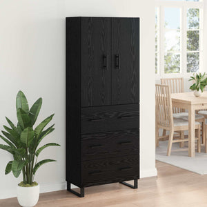 Highboard 2 τμχ. Μαύρη Οξυά 69,5 x 34 x 180 εκ.