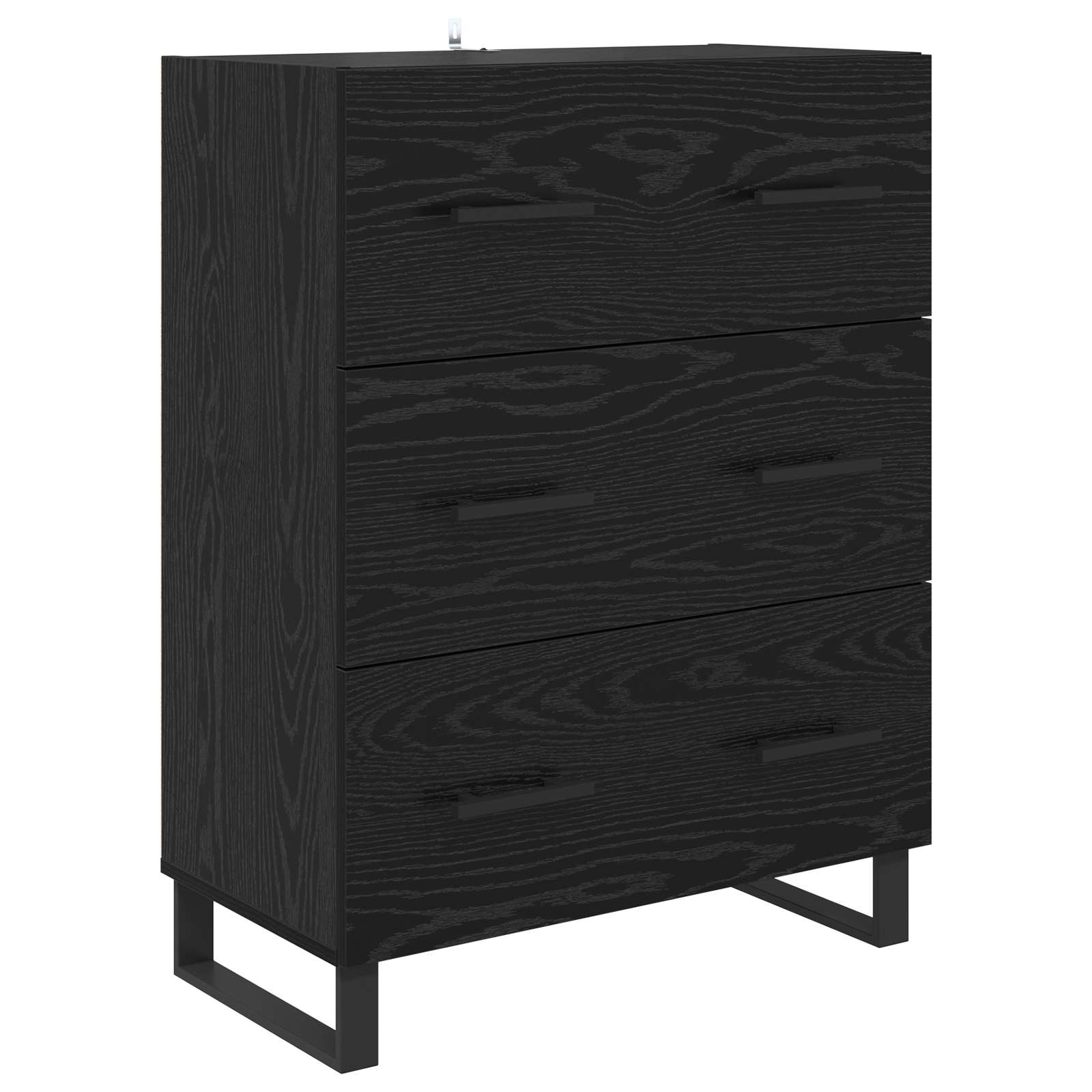 Highboard με συρτάρι 2 pcs Μαύρη Οξυά 69,5 x 34 x 180 εκ.