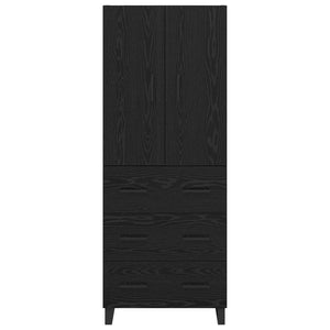 Highboard 2 τμχ. Μαύρη Οξυά 69,5 x 34 x 180 εκ.