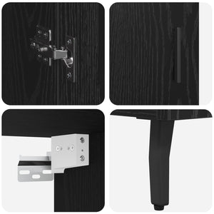 Highboard 2 τμχ. Μαύρη Οξυά 69,5 x 34 x 180 εκ.