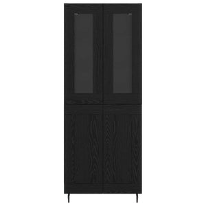 Highboard 2 τμχ. Μαύρη Οξυά 69,5 x 34 x 180 εκ.