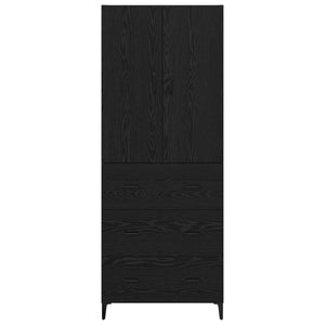 Highboard Μαύρη Οξυά 69,5 x 34 x 180 εκ. Επεξεργασμένο ξύλο - Pakobazaar