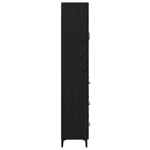 Highboard Μαύρη Οξυά 69,5 x 34 x 180 εκ. Επεξεργασμένο ξύλο - Pakobazaar
