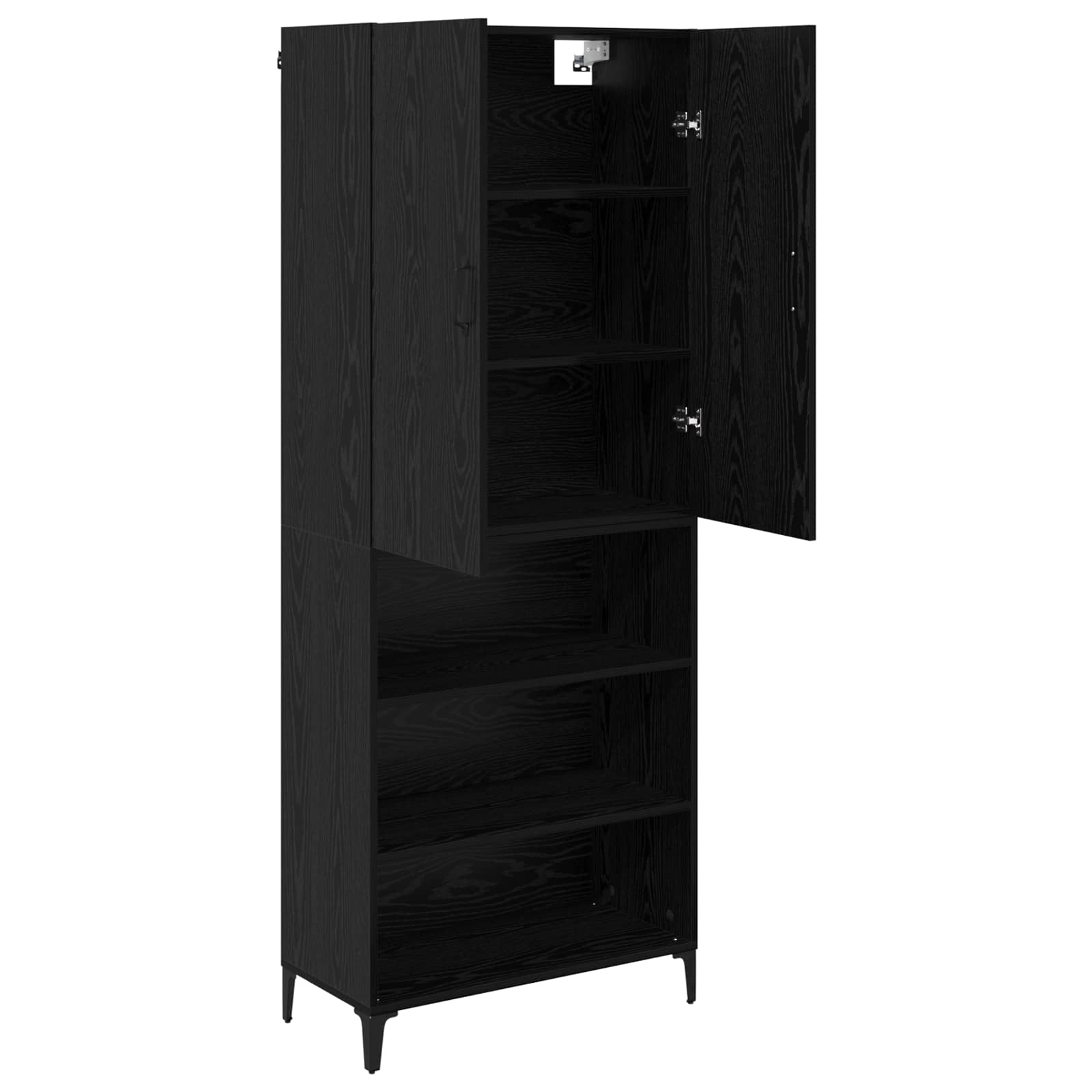 Highboard Μαύρη Οξυά 69,5 x 34 x 180 εκ. Επεξεργασμένο ξύλο - Pakobazaar