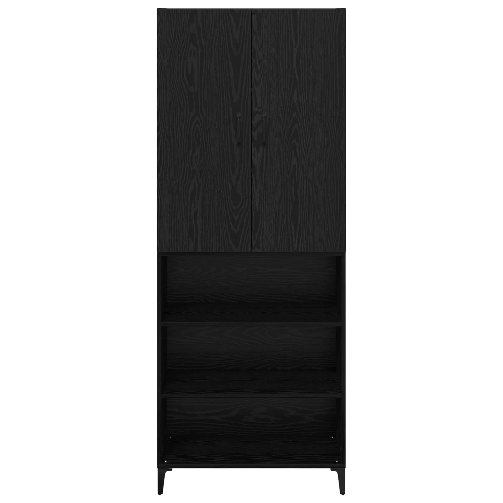 Highboard Μαύρη Οξυά 69,5 x 34 x 180 εκ. Επεξεργασμένο ξύλο - Pakobazaar