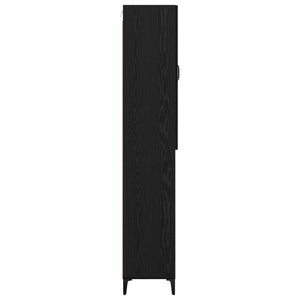 Highboard Μαύρη Οξυά 69,5 x 34 x 180 εκ. Επεξεργασμένο ξύλο - Pakobazaar