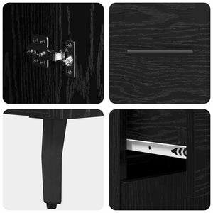 Highboard 2 τμχ. Μαύρη Οξυά 69,5 x 34 x 180 εκ.