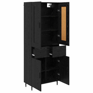 Highboard 2 τμχ. Μαύρη Οξυά 69,5 x 34 x 180 εκ.