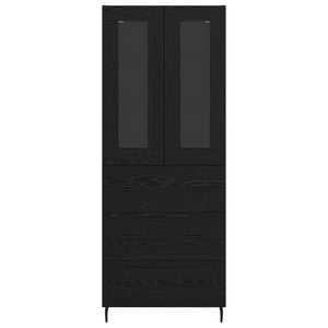 Highboard 2 τμχ. Μαύρη Οξυά 69,5 x 34 x 180 εκ.