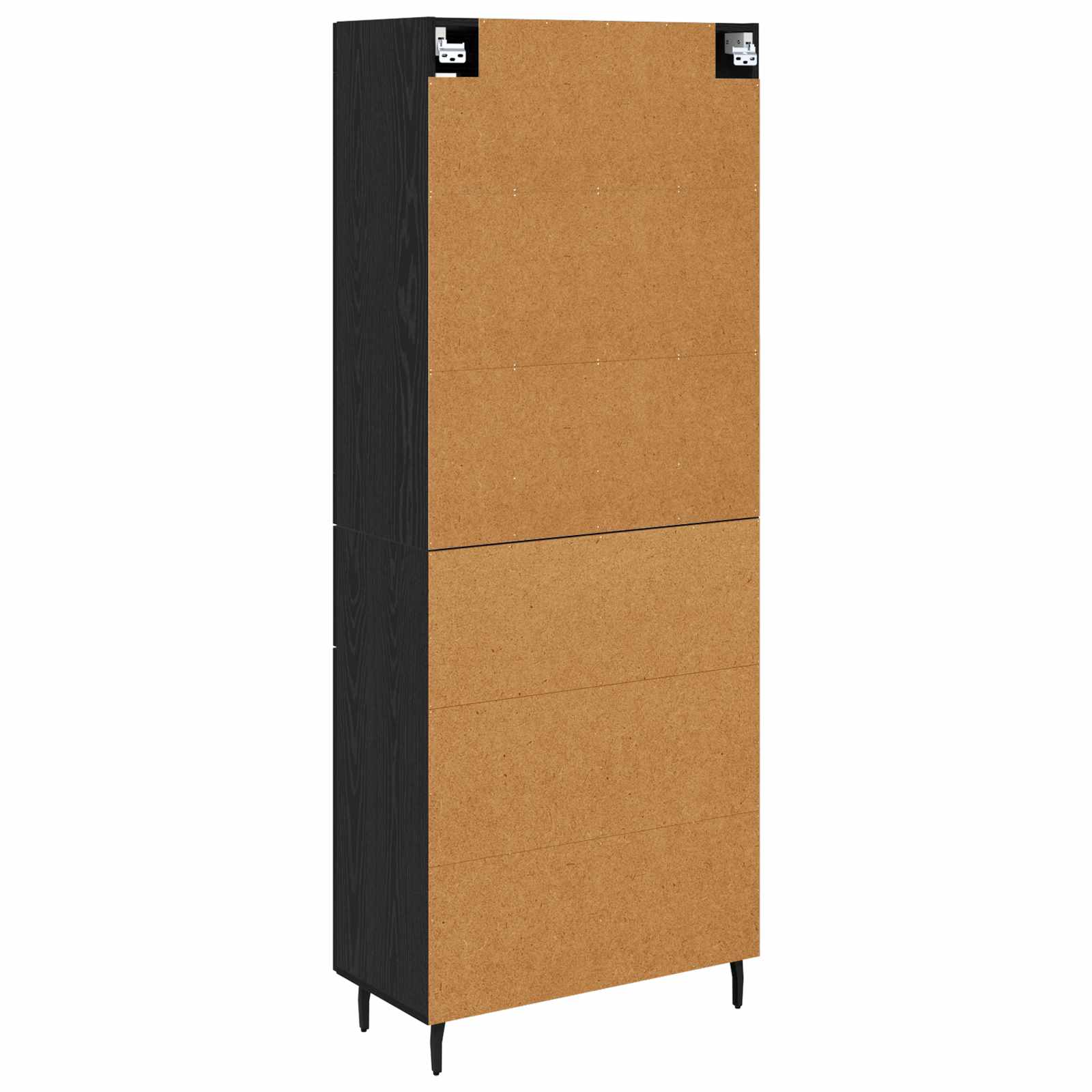 Highboard με συρτάρι 2 pcs Μαύρη Οξυά Επεξεργασμένο ξύλο