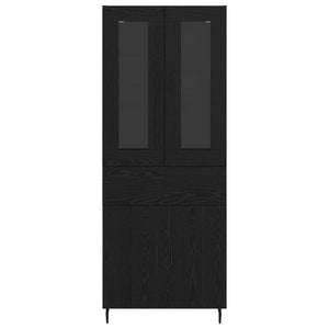 Highboard 2 τμχ. Μαύρη Οξυά 69,5 x 34 x 180 εκ.