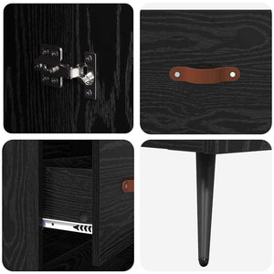 Highboard Μαύρη Οξυά 69,5 x 34 x 180 εκ. Επεξεργασμένο ξύλο - Pakobazaar