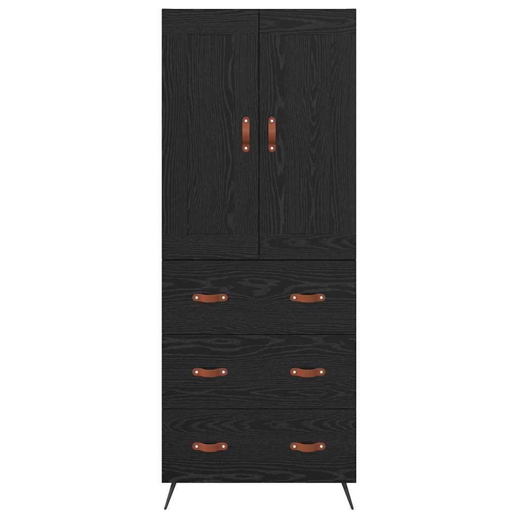 Highboard Μαύρη Οξυά 69,5 x 34 x 180 εκ. Επεξεργασμένο ξύλο - Pakobazaar