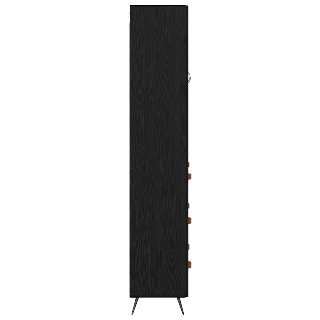 Highboard Μαύρη Οξυά 69,5 x 34 x 180 εκ. Επεξεργασμένο ξύλο - Pakobazaar