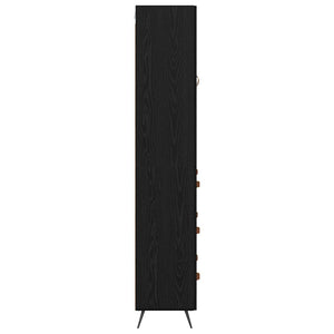 Highboard Μαύρη Οξυά 69,5 x 34 x 180 εκ. Επεξεργασμένο ξύλο - Pakobazaar