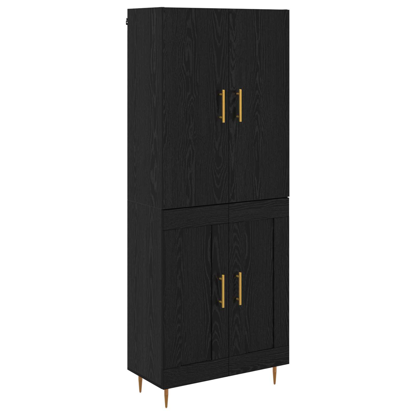 Highboard Μαύρη Οξυά 69,5 x 34 x 180 εκ. Επεξεργασμένο ξύλο