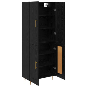 Highboard Μαύρη Οξυά 69,5 x 34 x 180 εκ. Επεξεργασμένο Ξύλο