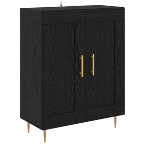 Highboard Μαύρη Οξυά 69,5 x 34 x 180 εκ. Επεξεργασμένο Ξύλο