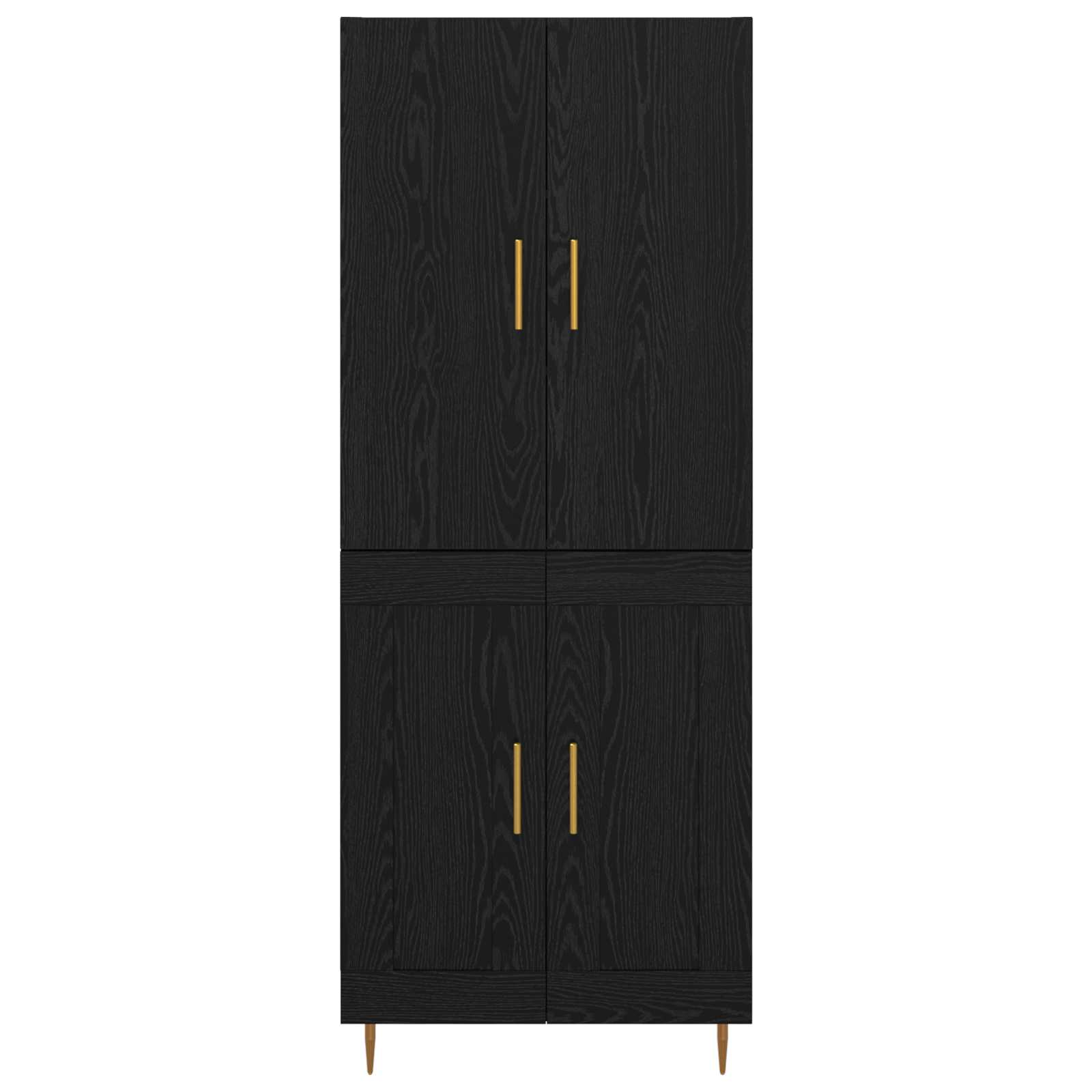 Highboard Μαύρη Οξυά 69,5 x 34 x 180 εκ. Επεξεργασμένο ξύλο