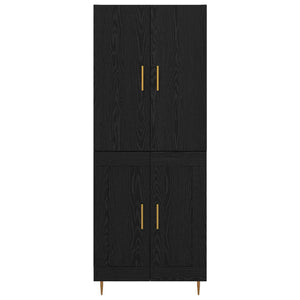 Highboard Μαύρη Οξυά 69,5 x 34 x 180 εκ. Επεξεργασμένο Ξύλο