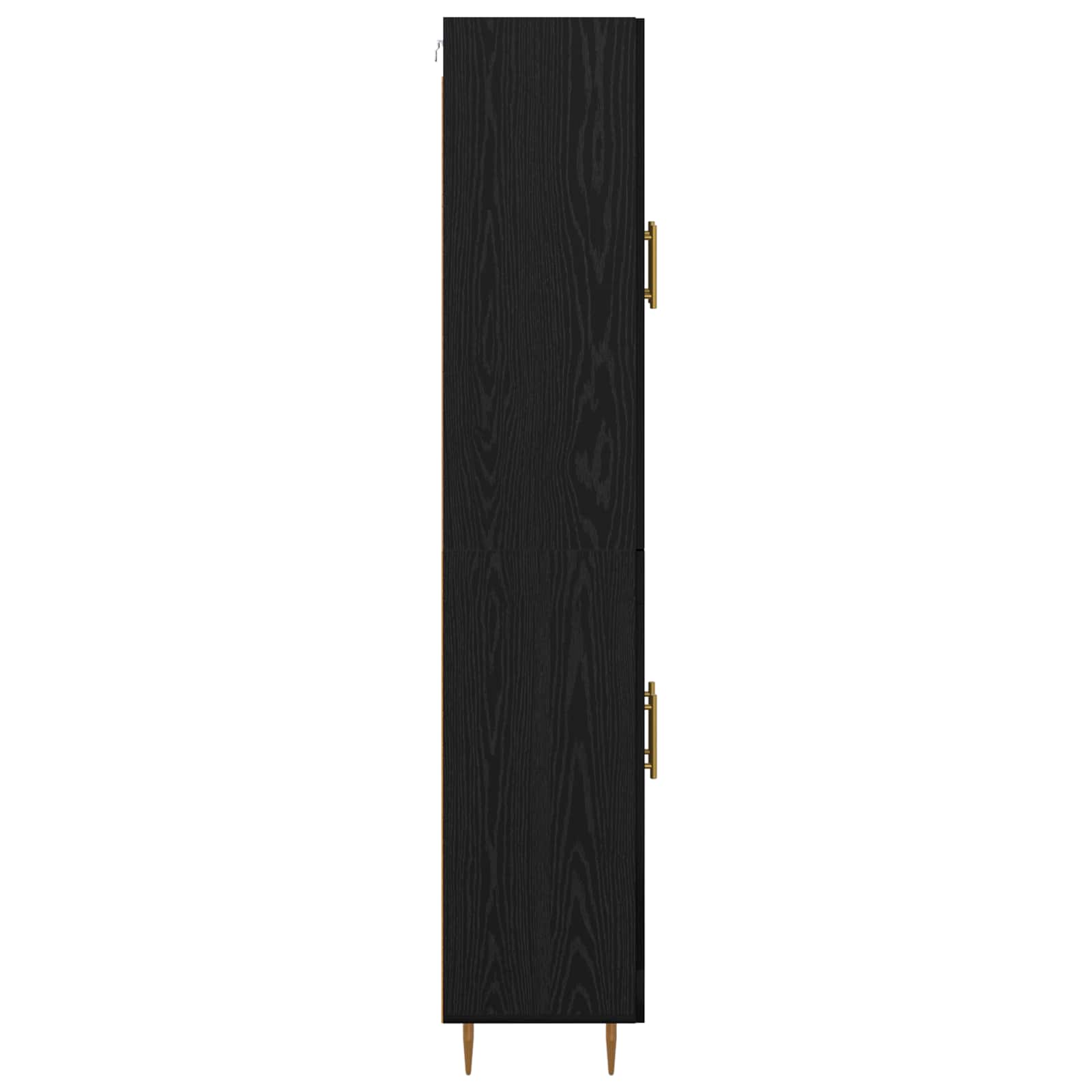 Highboard Μαύρη Οξυά 69,5 x 34 x 180 εκ. Επεξεργασμένο ξύλο