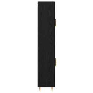 Highboard Μαύρη Οξυά 69,5 x 34 x 180 εκ. Επεξεργασμένο Ξύλο