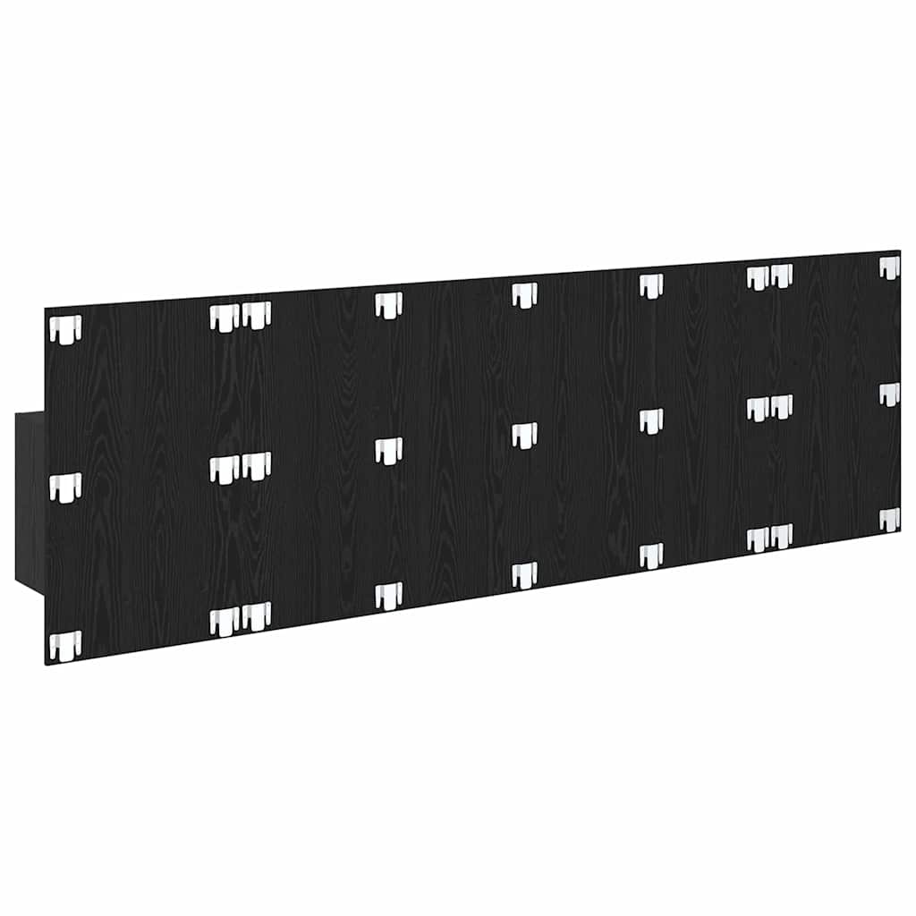 Κεφαλή κρεβατιού με κομοδίνο με συρτάρι 3 pcs Μαύρη Οξυά