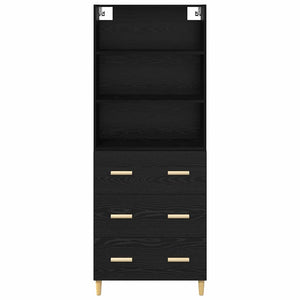 Highboard Μαύρη Οξυά 69,5 x 32,5 x 180 εκ Επεξεργασμένο Ξύλο