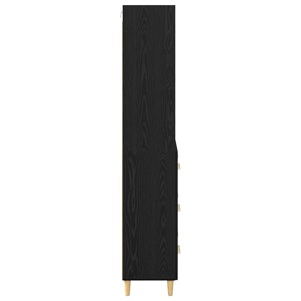 Highboard Μαύρη Οξυά 69,5 x 32,5 x 180 εκ Επεξεργασμένο ξύλο