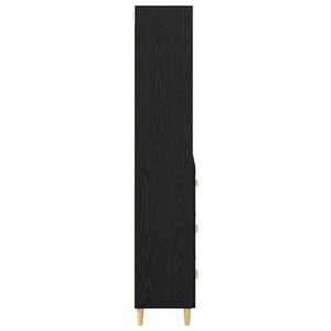 Highboard Μαύρη Οξυά 69,5 x 32,5 x 180 εκ Επεξεργασμένο Ξύλο