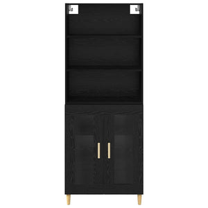 Highboard Μαύρη Οξυά 69,5 x 32,5 x 180 εκ Επεξεργασμένο Ξύλο