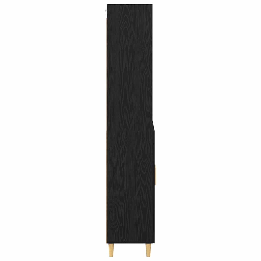 Highboard Μαύρη Οξυά 69,5 x 32,5 x 180 εκ Επεξεργασμένο ξύλο