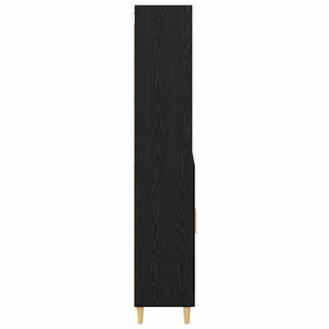 Highboard Μαύρη Οξυά 69,5 x 32,5 x 180 εκ Επεξεργασμένο Ξύλο