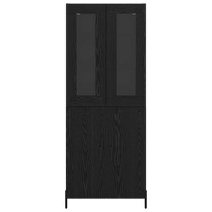 Highboard Μαύρη Οξυά 69,5 x 34 x 180 εκ. Επεξεργασμένο ξύλο - Pakobazaar