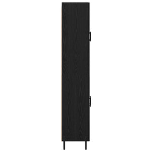 Highboard Μαύρη Οξυά 69,5 x 34 x 180 εκ. Επεξεργασμένο ξύλο - Pakobazaar