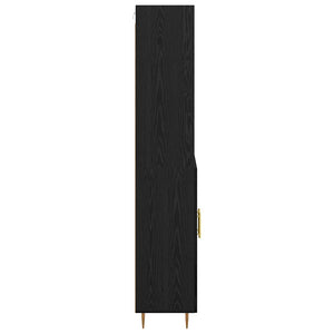 Highboard Μαύρη Οξυά 69,5 x 34 x 180 εκ. Επεξεργασμένο Ξύλο