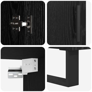 Highboard 2 τμχ. Μαύρη Οξυά 69,5 x 34 x 180 εκ.