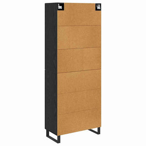 Highboard 2 τμχ. Μαύρη Οξυά 69,5 x 34 x 180 εκ.