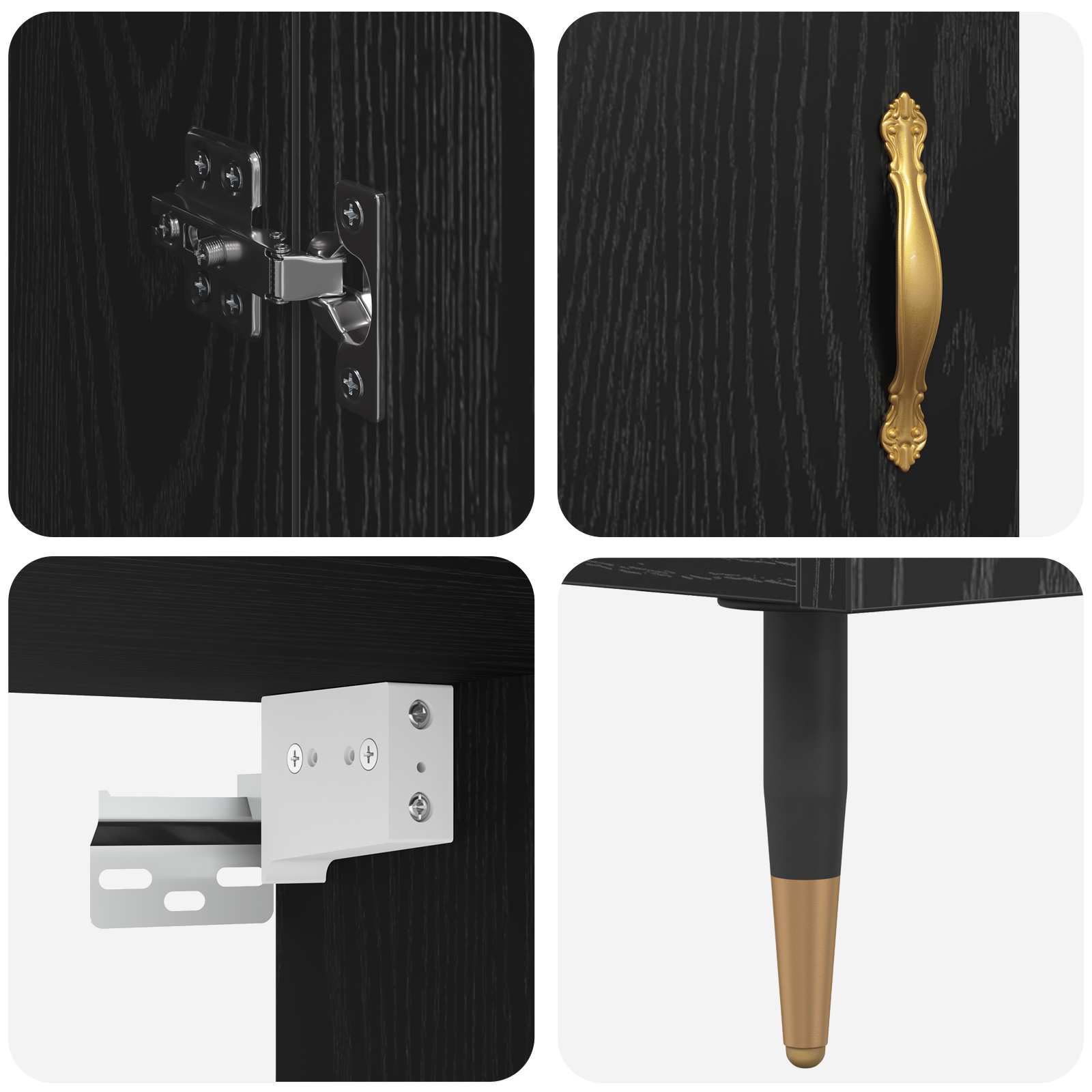 Highboard Μαύρη Οξυά 69,5 x 34 x 180 εκ. Επεξεργασμένο ξύλο