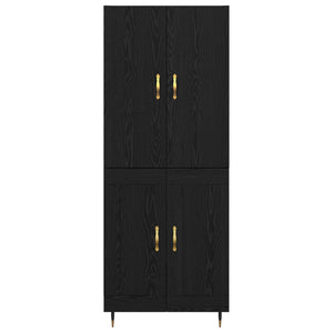 Highboard Μαύρη Οξυά 69,5 x 34 x 180 εκ. Επεξεργασμένο Ξύλο