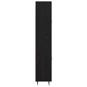 Highboard Μαύρη Οξυά 69,5 x 34 x 180 εκ. Επεξεργασμένο Ξύλο