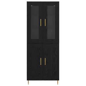Highboard 2 τμχ. Μαύρη Οξυά 69,5 x 34 x 180 εκ.